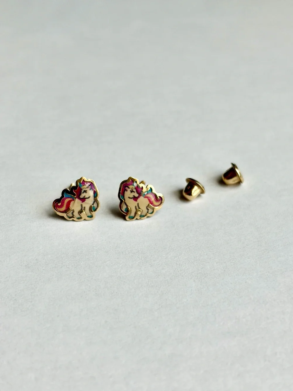 Girl’s 14K Gold Unicorn Stud Earrings